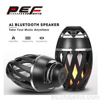 Altavoz Bluetooth para exteriores con luz LED con efecto de llama